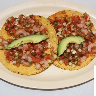 Tostadas de Ceviche Camarón y Jaiba