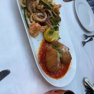 Calamari and spicy shrimp