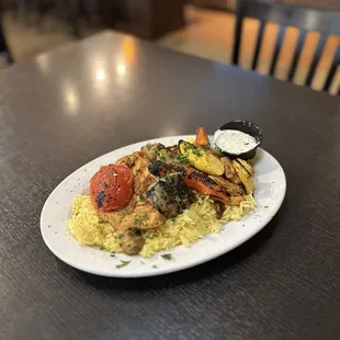 Chicken shawarma over rice