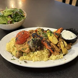 Chicken shawarma over rice