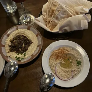 Hummus and Baba Ghanouj