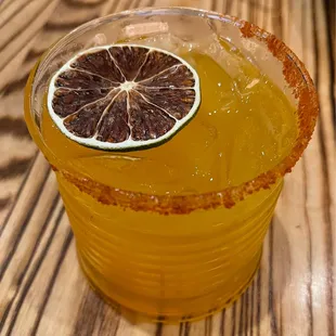 Passion Fruit Margarita?? It was wicked sweet but pretty to look at.