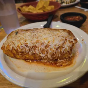 Jumbo burrito during Wednesday $9 special