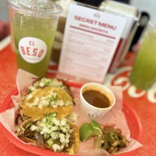 a plate of mexican food