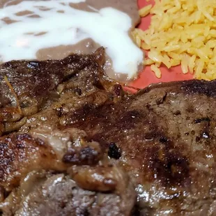 steak and rice