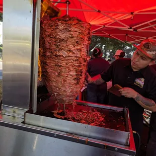 a kebab being cooked