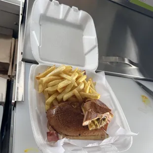 My cubano and fries