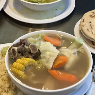 Sopa de res again, because I LOVED IT!! It's Hard to see but they also added SO MUCH MEAT!!!! The flavor was amazing!!