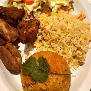 Mofongo with fried pork (yum yum yum)