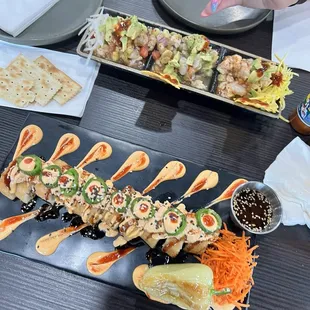 Sushi and ceviche trio