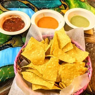Had to try all three of their homemade salsas