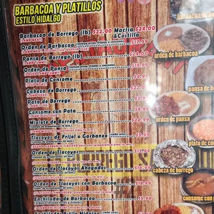 the menu