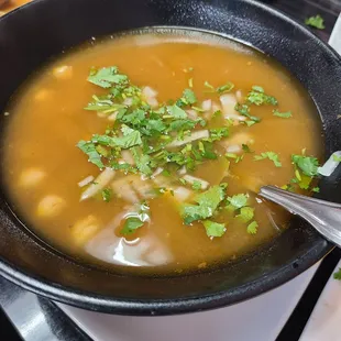 Consome with chickpeas