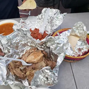 1.5lbs barbacoa &amp; 0.5 pounds pancita