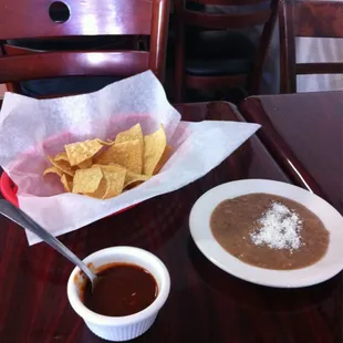 Free chips salsa and beans!