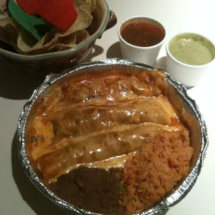 3 Beef Fajita enchilada meal