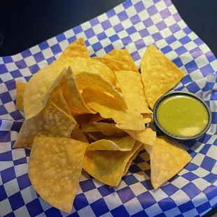 chips and salsa.  Great chips!  Crisp and light