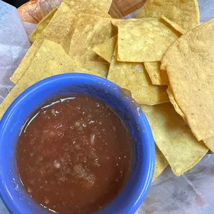 Complimentary Chips &amp; Salsa ( Hot spicy salsa)!