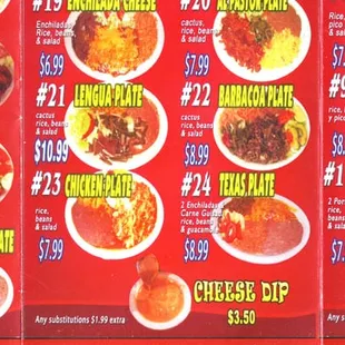 the menu