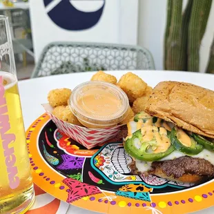 La Hot Mess ($15) with Everywhere Beer half pour ($4). 10/27/2024