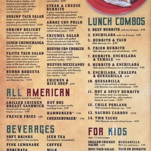 Brookville Menu