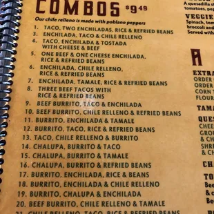 All day combos/ larger portions