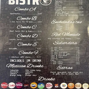 The menu