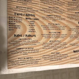 the menu