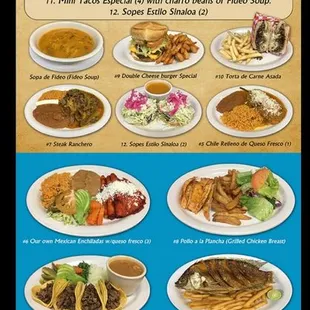 a menu for lunch specials