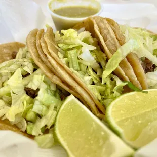 Three Carne Asada Tacos