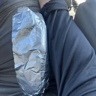 Super burrito, forearm for scale