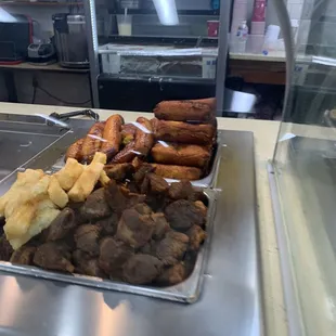 a tray of food on a counter