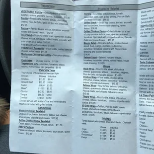 part of menu