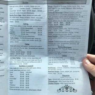 part of menu