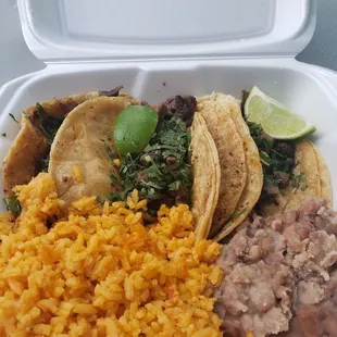 Very good Lengua Taco dinner.