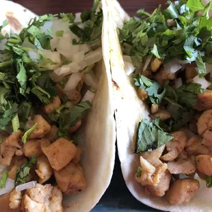 Mexican style chicken tacos