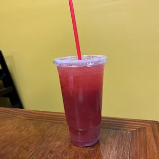 Really good agua de fresa (strawberry water)