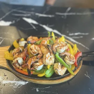 Fajitas Sol with Shrimp. No onions.