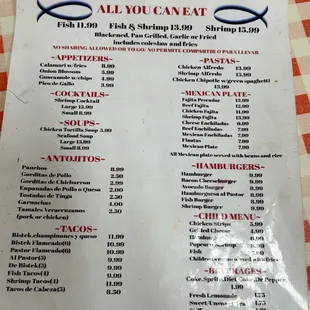 Menu as of 3/2024. Worth every penny!!!