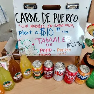 a variety of drinks on a table