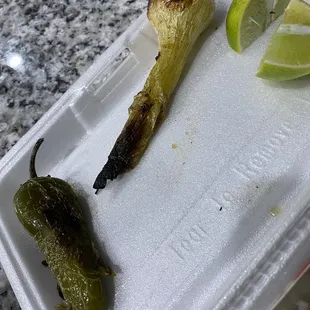 Grilled jalapeño and onion.