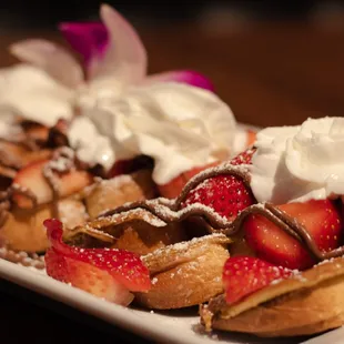French Toast with strawberries and whipped cream