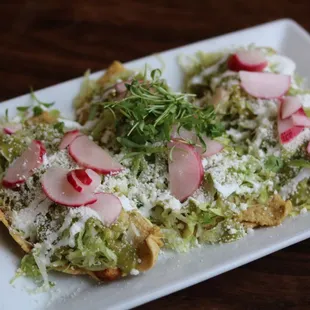 Traditional Tolucan dishes. Tinga Fried Quesadillas