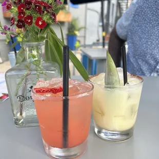 Strawberry Margarita and Colada En Fuego