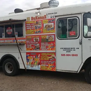 a food truck parked in a parking lot