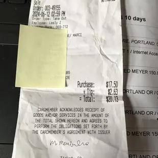 Receipt