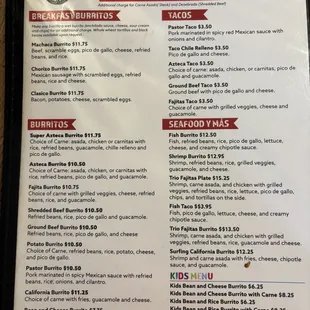 menu