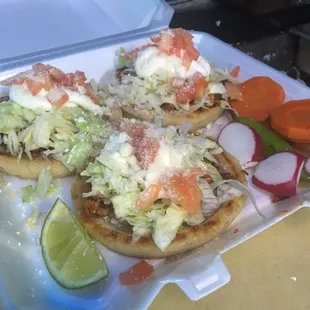 Very good Sopes W/ Carne Azada
