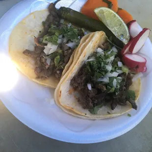 Two Carne Azada Tacos