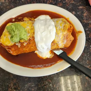 Junior burrito lunch special.  Comes with a drink